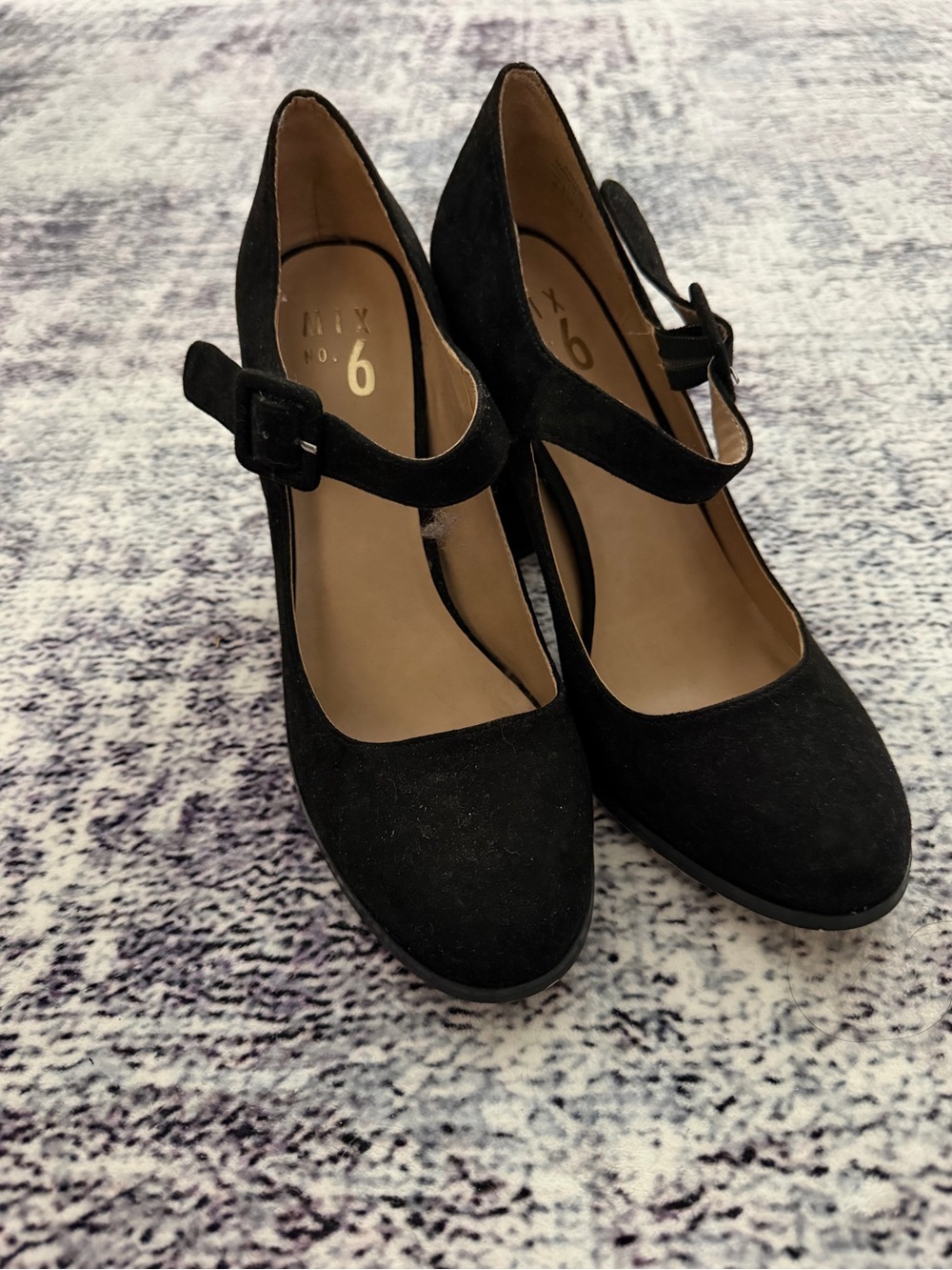 Mix No. 6 Black Mary Jane Heels with Buckle Strap